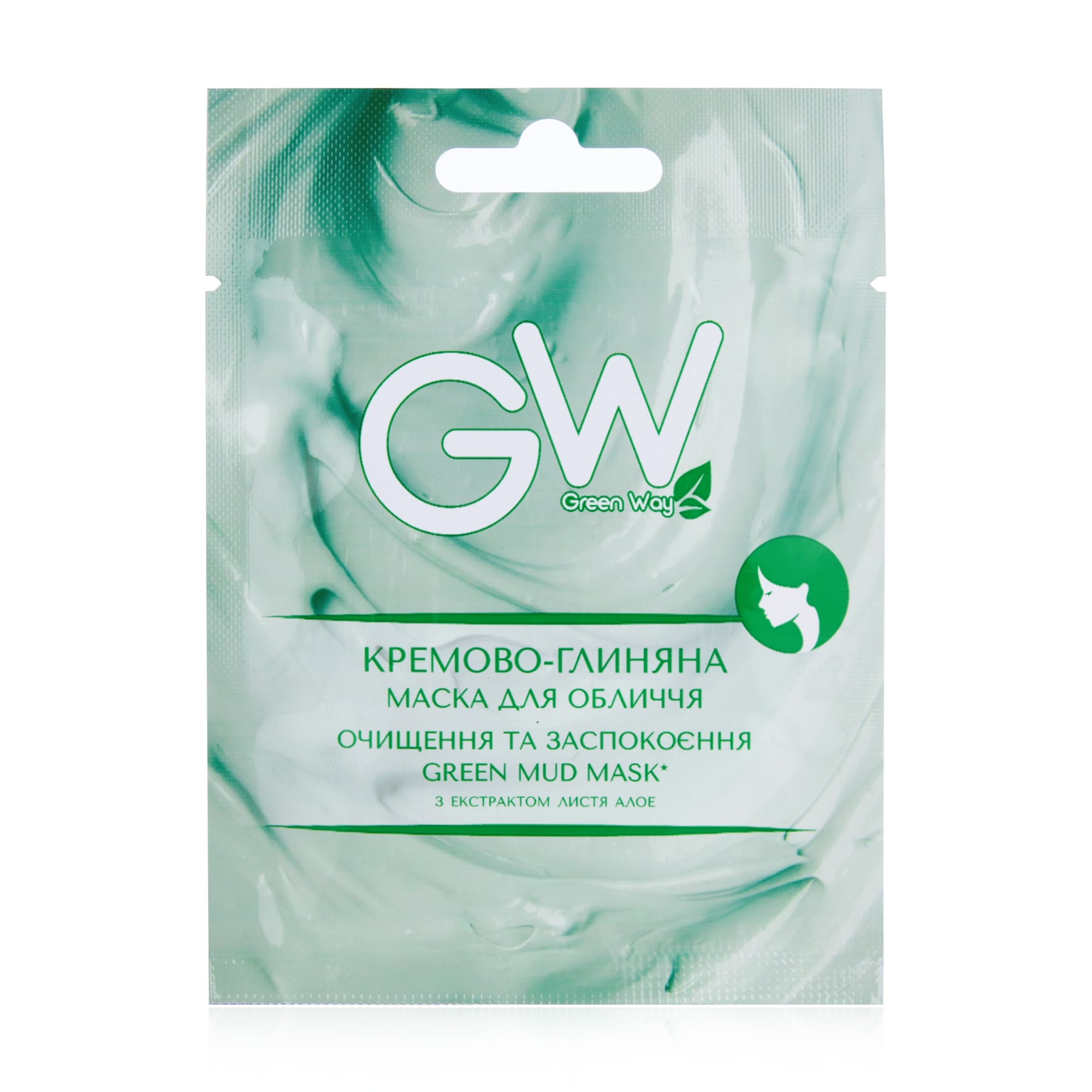 Кремово-глиняна маска для обличчя Green Way ФітоЛінія Green Mud Mask з екстрактом алое, 10 г